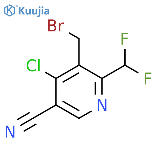 3-(Bromomethyl)-4-chloro-5-cyano-2-(difluoromethyl)pyridine structure