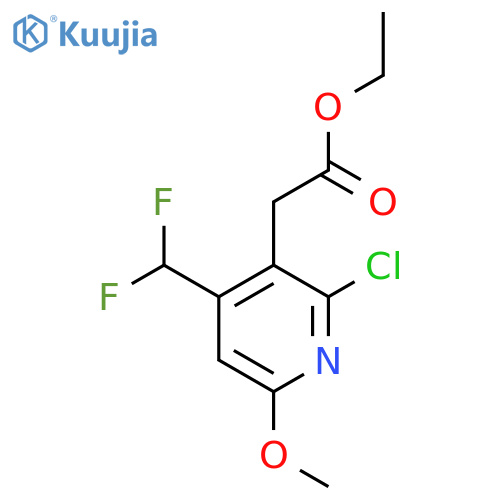 Ethyl 2-chloro-4-(difluoromethyl)-6-methoxypyridine-3-acetate structure