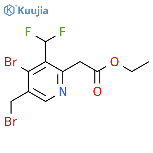 Ethyl 4-bromo-5-(bromomethyl)-3-(difluoromethyl)pyridine-2-acetate structure