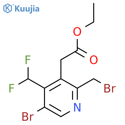 Ethyl 5-bromo-2-(bromomethyl)-4-(difluoromethyl)pyridine-3-acetate structure