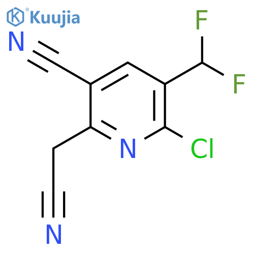 2-Chloro-5-cyano-3-(difluoromethyl)pyridine-6-acetonitrile structure