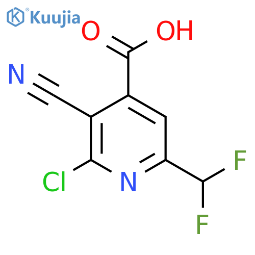 2-Chloro-3-cyano-6-(difluoromethyl)pyridine-4-carboxylic acid structure