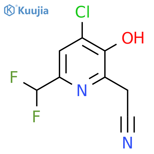 4-Chloro-6-(difluoromethyl)-3-hydroxypyridine-2-acetonitrile structure