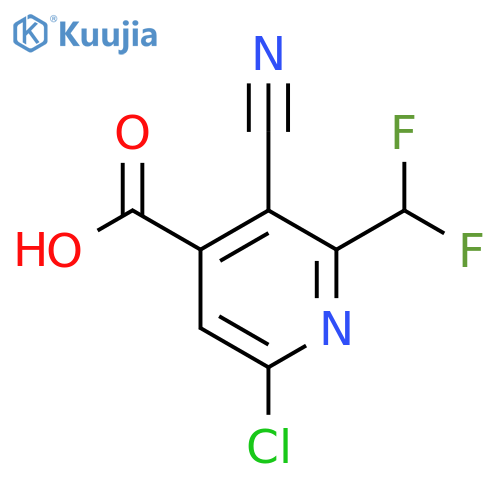 6-Chloro-3-cyano-2-(difluoromethyl)pyridine-4-carboxylic acid structure