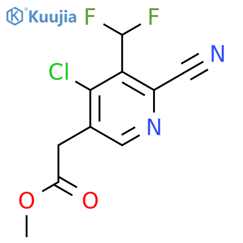 Methyl 4-chloro-2-cyano-3-(difluoromethyl)pyridine-5-acetate structure