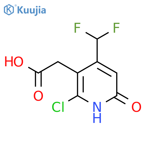 2-Chloro-4-(difluoromethyl)-6-hydroxypyridine-3-acetic acid structure