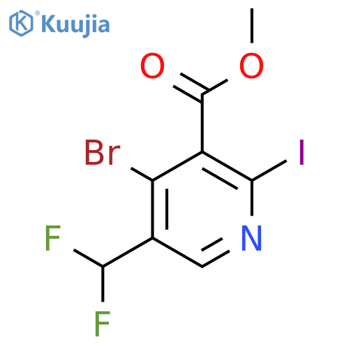 Methyl 4-bromo-5-(difluoromethyl)-2-iodopyridine-3-carboxylate structure
