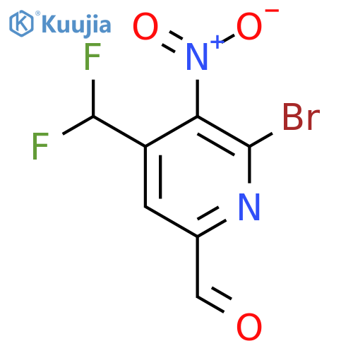 2-Bromo-4-(difluoromethyl)-3-nitropyridine-6-carboxaldehyde structure