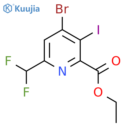 Ethyl 4-bromo-6-(difluoromethyl)-3-iodopyridine-2-carboxylate structure
