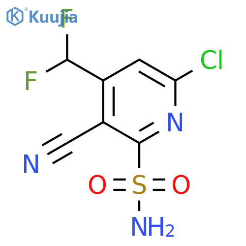 6-Chloro-3-cyano-4-(difluoromethyl)pyridine-2-sulfonamide structure
