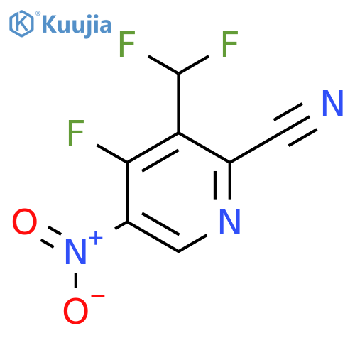 2-Cyano-3-(difluoromethyl)-4-fluoro-5-nitropyridine structure
