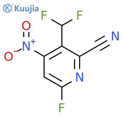 2-Cyano-3-(difluoromethyl)-6-fluoro-4-nitropyridine structure