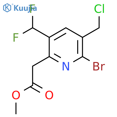 Methyl 2-bromo-3-(chloromethyl)-5-(difluoromethyl)pyridine-6-acetate structure
