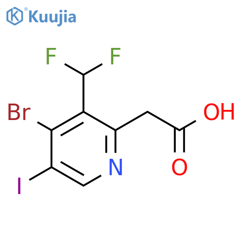4-Bromo-3-(difluoromethyl)-5-iodopyridine-2-acetic acid structure