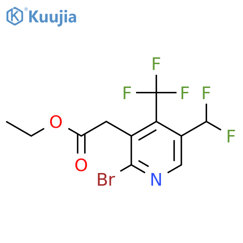 Ethyl 2-bromo-5-(difluoromethyl)-4-(trifluoromethyl)pyridine-3-acetate structure
