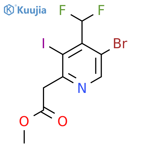 Methyl 5-bromo-4-(difluoromethyl)-3-iodopyridine-2-acetate structure