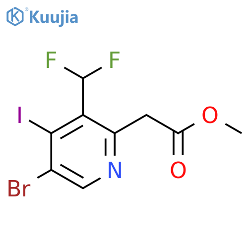 Methyl 5-bromo-3-(difluoromethyl)-4-iodopyridine-2-acetate structure