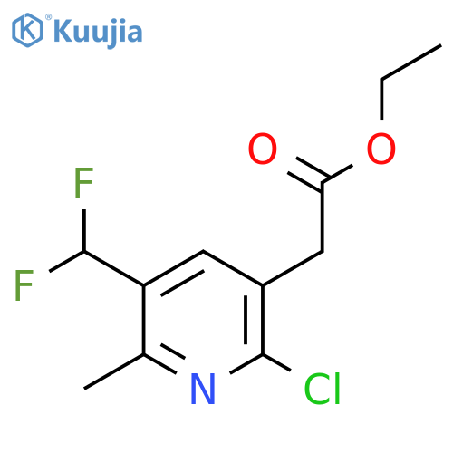 Ethyl 2-chloro-5-(difluoromethyl)-6-methylpyridine-3-acetate structure