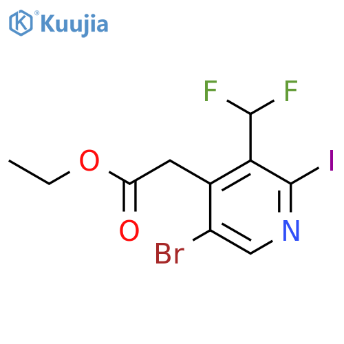 Ethyl 5-bromo-3-(difluoromethyl)-2-iodopyridine-4-acetate structure