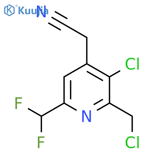 3-Chloro-2-(chloromethyl)-6-(difluoromethyl)pyridine-4-acetonitrile structure