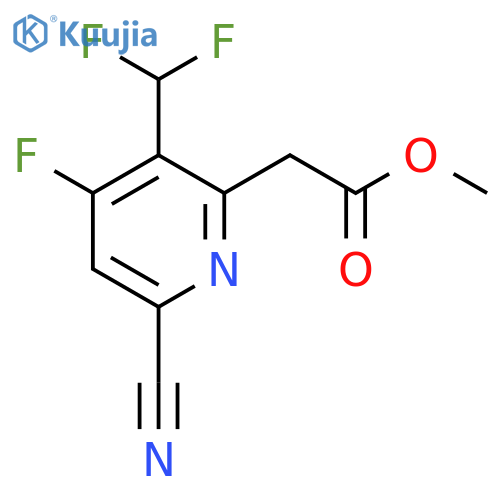 Methyl 6-cyano-3-(difluoromethyl)-4-fluoropyridine-2-acetate structure