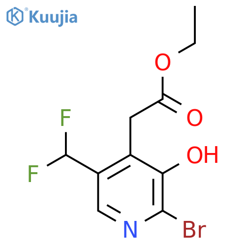 Ethyl 2-bromo-5-(difluoromethyl)-3-hydroxypyridine-4-acetate structure