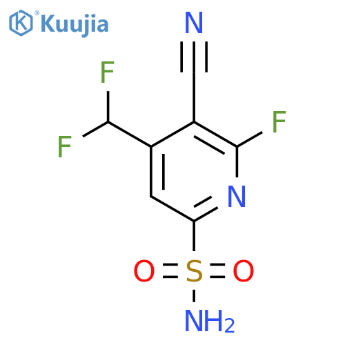 3-Cyano-4-(difluoromethyl)-2-fluoropyridine-6-sulfonamide structure