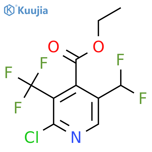 Ethyl 2-chloro-5-(difluoromethyl)-3-(trifluoromethyl)pyridine-4-carboxylate structure