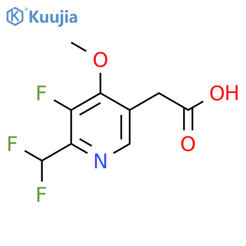 2-(Difluoromethyl)-3-fluoro-4-methoxypyridine-5-acetic acid structure