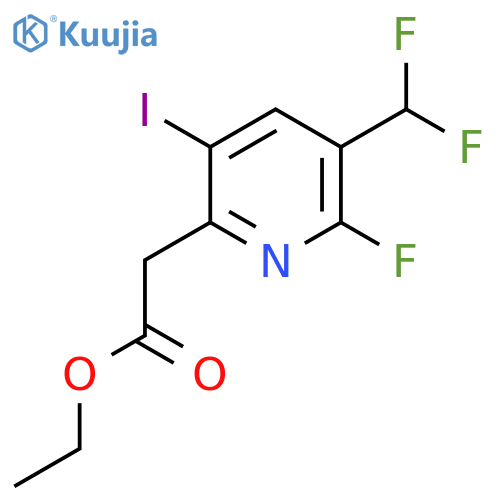 Ethyl 3-(difluoromethyl)-2-fluoro-5-iodopyridine-6-acetate structure
