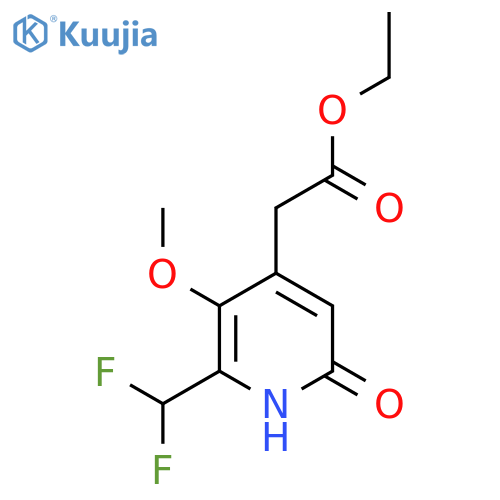 Ethyl 2-(difluoromethyl)-6-hydroxy-3-methoxypyridine-4-acetate structure