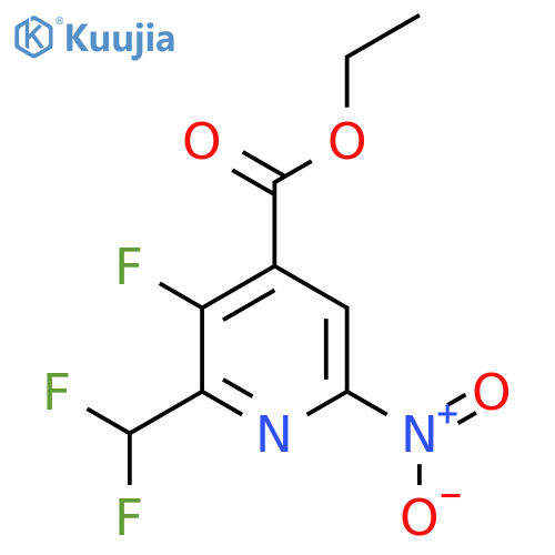 Ethyl 2-(difluoromethyl)-3-fluoro-6-nitropyridine-4-carboxylate structure