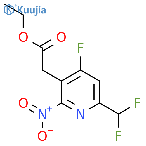 Ethyl 6-(difluoromethyl)-4-fluoro-2-nitropyridine-3-acetate structure