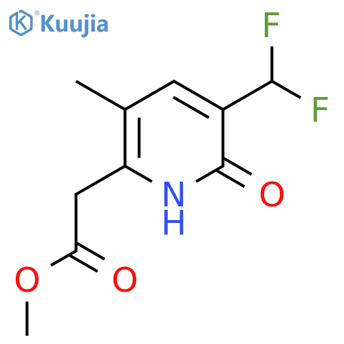Methyl 3-(difluoromethyl)-2-hydroxy-5-methylpyridine-6-acetate structure