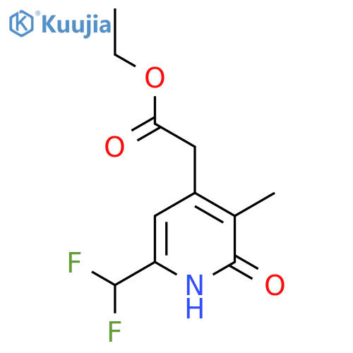 Ethyl 6-(difluoromethyl)-2-hydroxy-3-methylpyridine-4-acetate structure