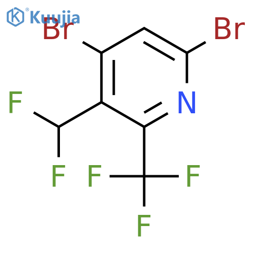 4,6-Dibromo-3-(difluoromethyl)-2-(trifluoromethyl)pyridine structure