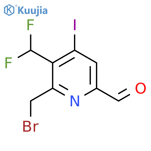 2-(Bromomethyl)-3-(difluoromethyl)-4-iodopyridine-6-carboxaldehyde structure