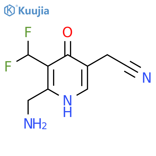 2-(Aminomethyl)-3-(difluoromethyl)-4-hydroxypyridine-5-acetonitrile structure