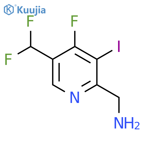 2-(Aminomethyl)-5-(difluoromethyl)-4-fluoro-3-iodopyridine structure