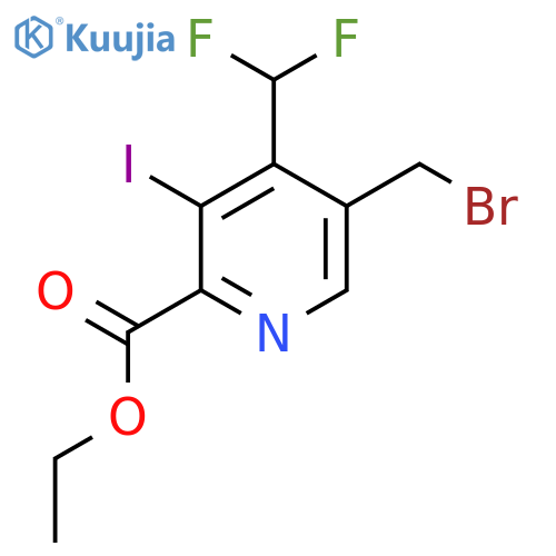 Ethyl 5-(bromomethyl)-4-(difluoromethyl)-3-iodopyridine-2-carboxylate structure