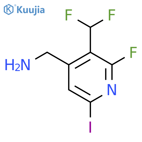 4-(Aminomethyl)-3-(difluoromethyl)-2-fluoro-6-iodopyridine structure