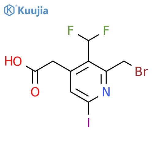 2-(Bromomethyl)-3-(difluoromethyl)-6-iodopyridine-4-acetic acid structure
