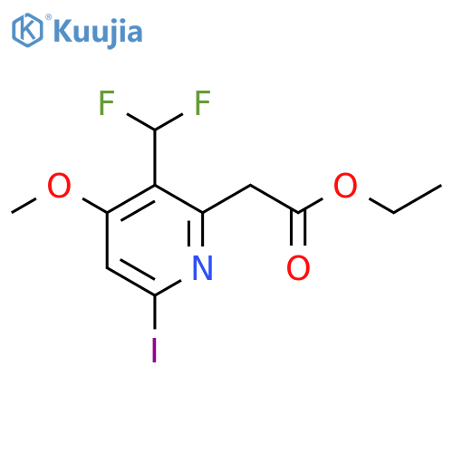 Ethyl 3-(difluoromethyl)-6-iodo-4-methoxypyridine-2-acetate structure