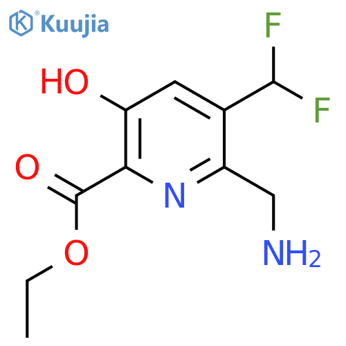 Ethyl 2-(aminomethyl)-3-(difluoromethyl)-5-hydroxypyridine-6-carboxylate structure