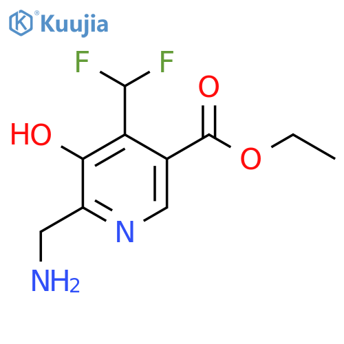 Ethyl 2-(aminomethyl)-4-(difluoromethyl)-3-hydroxypyridine-5-carboxylate structure