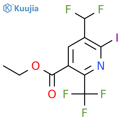 Ethyl 3-(difluoromethyl)-2-iodo-6-(trifluoromethyl)pyridine-5-carboxylate structure