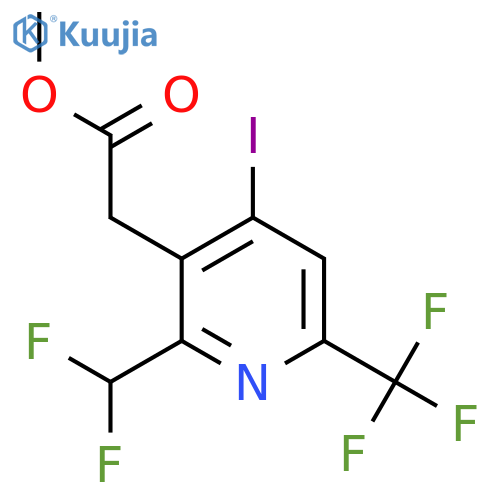 Methyl 2-(difluoromethyl)-4-iodo-6-(trifluoromethyl)pyridine-3-acetate structure