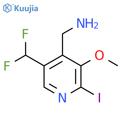 4-(Aminomethyl)-5-(difluoromethyl)-2-iodo-3-methoxypyridine structure