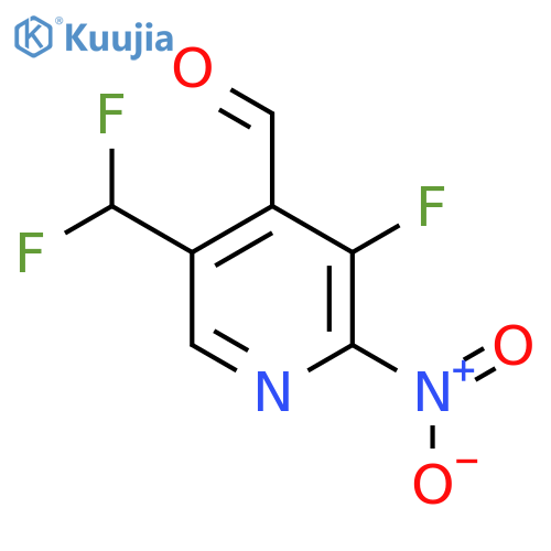 5-(Difluoromethyl)-3-fluoro-2-nitropyridine-4-carboxaldehyde structure