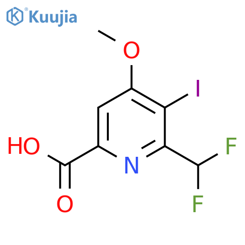 2-(Difluoromethyl)-3-iodo-4-methoxypyridine-6-carboxylic acid structure
